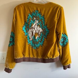 Crazy Train, Mustang Moon Mustard Beaded Small Jacket New
